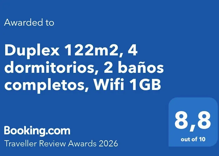 Apartamento Duplex 122m2, 4 Dormitorios, 2 Banos Completos, Wifi 1gb Mundaca